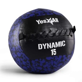 Yes4All Dynamic Wall Ballsoft Medicine Ball, Wall Med Ball For Workout And Full Body Exercises - 15Lbs