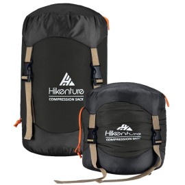 Hikenture Compression Sack For Sleeping Bag, Upgrade Anti-Tear Nylon Sleeping Bag Stuff Sack, 10L/14L/20L/30L Water-Resistant Compression Bag, Storage Bag (Dark Green, 20L)