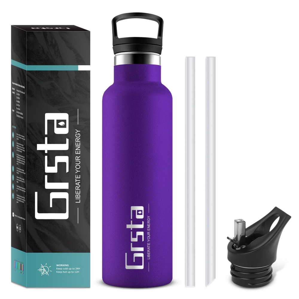 Grsta Water Bottle, Stainless Steel Vacuum Insulated Bottles 3505007501000Ml, Bpa Free Reusable Drinks Bottle - 12 Hours Hot & 24 Hours Cold, Leakproof Flask For Adult, Kids, Sports, Home, School