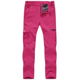 Tbmpoy Women'S Skiing Hiking Cargo Pants Outdoor Waterproof Windproof Softshell Fleece Snow Pants Rose Xs