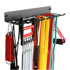 Multi-Purpose Gym Equipment Storage Rack Resistance Bands Storage Hanger Barbell Rack Heavy Duty Gym Rack For Exercise Bands, Lifting Belts And Jump Ropes (17