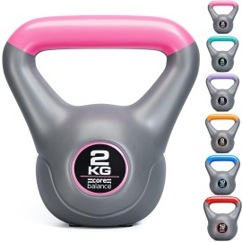 Core Balance Kettlebell Vinyl Coated Weight Lifting Strength Training Cardio Fitness Home Gym (1 X 2Kg, 4Kg, 6Kg, 8Kg, 10Kg, Or 12Kg)
