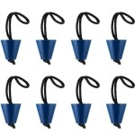 8 Pieces Kayak Scupper Plug Kit Silicone Scupper Plugs Drain Holes Stopper Bung With Lanyard (Blue)