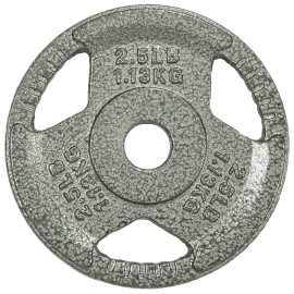 Hulkfit 1-Inch Iron Plate For Strength Training, Weightlifting And Crossfit, Single (2.5 Pounds), Silver