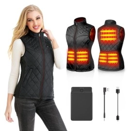 Petrel Heated Vest For Women With Battery Pack Electric Rechargeable Heated Coat