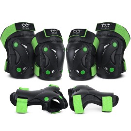 Kidsyouthadult Knee Pads Elbow Pads With Wrist Guards Protective Gear Set 6 Pack For Rollerblading Skateboard Cycling Skating Bike Scooter Riding Sports