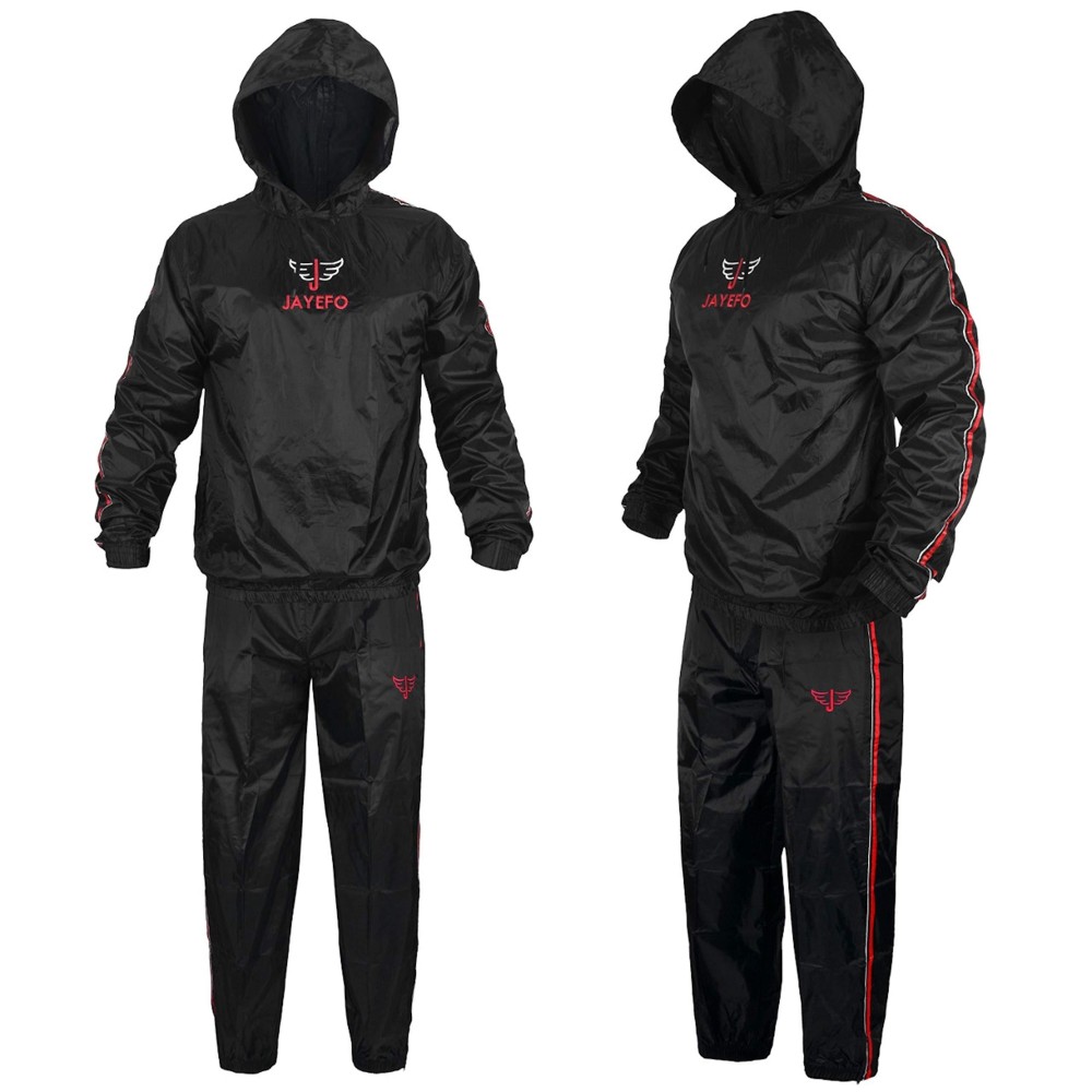 Jayefo Sauna Sweat Suit For Men & Women Boxing Mma Fitness Weight Loss With Hood (L)