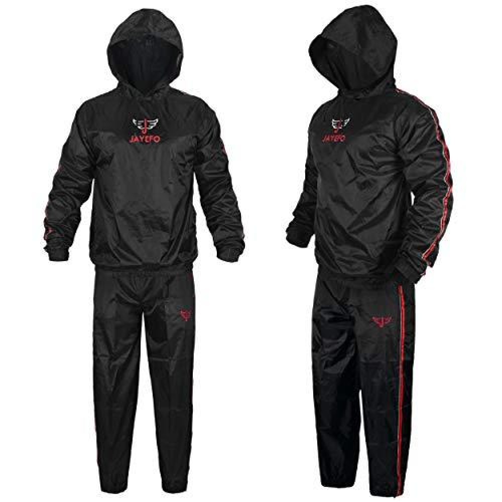 Jayefo Sauna Sweat Suit For Men & Women Boxing Mma Fitness Weight Loss With Hood (M)