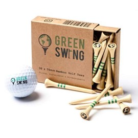 Green Swing Bamboo Golf Tees Strong Sustainable Biodegradable 30Pcs (70Mm 2 34 30Pcs)