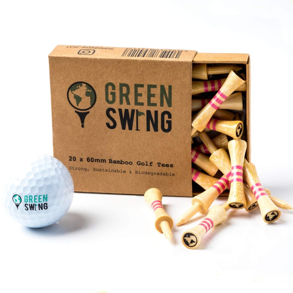 Green Swing Bamboo Castle Golf Tees Strong Sustainable Biodegradable (Pink 60Mm 2 14)