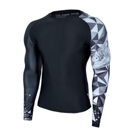 Huge Sports Wildling Series Uv Protection Quick Dry Compression Rash Guard(Lizard,S)