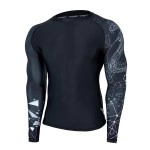 Huge Sports Wildling Series Uv Protection Quick Dry Compression Rash Guard(Lined Cobra,3Xl)