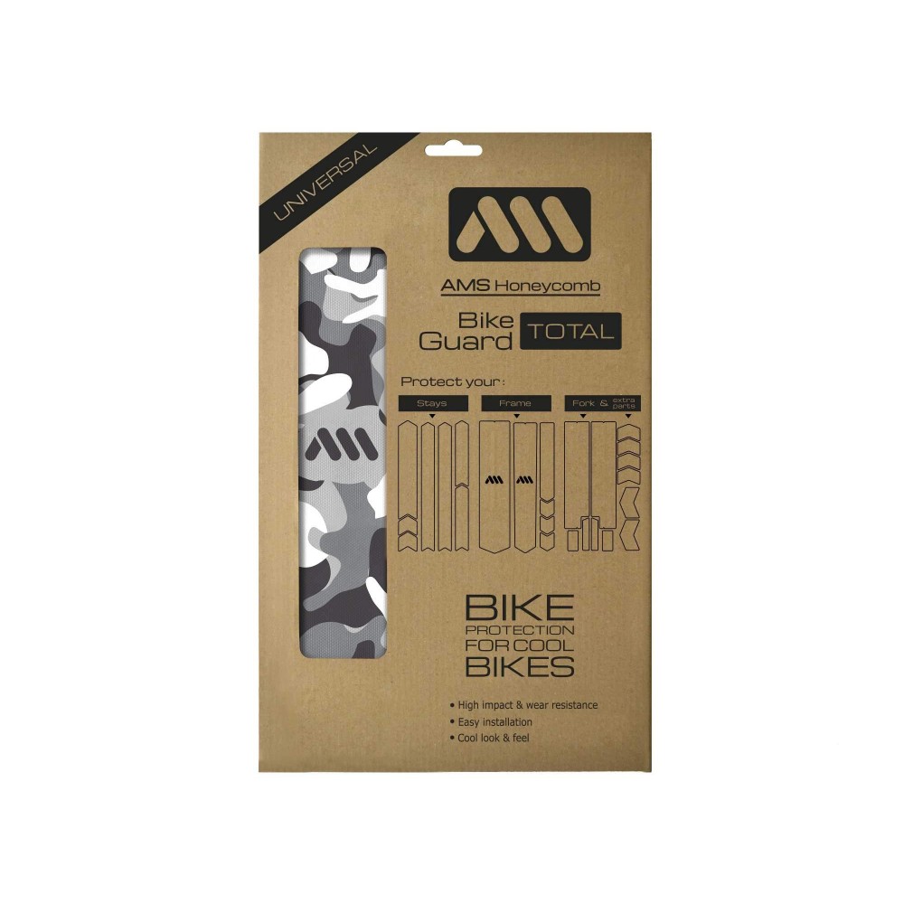 All Mountain Style Honeycomb High Impact Frame Guard Total - Protects Your Bike From Scratches And Dings, Clearcamo