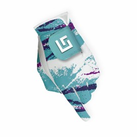 Uther Dura Golf Glove - Durable, Comfortable, Tailored Fit With Zip Pouch - Womens Right Hand, Large Size, 90S Cup Print