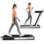 Goplus 2 In 1 Folding Treadmill, 2.25Hp Superfit Under Desk Electric Treadmill, Installation-Free With Blue Tooth Speaker, Remote/App Control And Led Display, Walking Jogging For Home Office