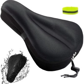 Bike Seat Cushion Cover For Peloton, Gel Padded Bicycle Seat Cover For Peloton, Soft Silicone Bike Saddle Cover, 2023 Upgraded Bike Seat Cushion Spinning With Waterproof Cover Indoor & Outdoor Cycling