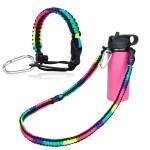 Werewolves Paracord Handle With Shoulder Strap - Fits Wide Mouth Water Bottles 12Oz To 64Oz - Durable Carrier, Water Bottle Handle Strap With Safety Ring, Compass And Carabiner (Colorful)