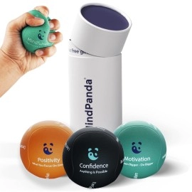 Mindpanda Hand Therapy Exercise Stress Ball Bundle - Tri-Density For Adults And Kids - Grip Strengthening For Hand Therapy - Anxiety And Stress Relief - Physical Therapy Support - Squeeze Ball, Fidget With Hard Gel Core