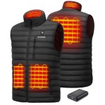 Tidewe Mens Lightweight Heated Vest With Battery Pack (Black, Size L)