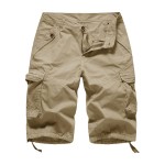 Foursteeds Women'S Casual Twill Cotton Fitted Multi-Pockets Camouflage Bermuda Cargo Shorts Khaki Us 6