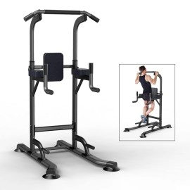 Power Tower Adjustable Height Pull Up Dip Station Multi-Function Home Strength Training Fitness Workout Station For Home Gym