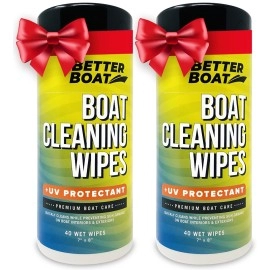 Boat Cleaner Wipes With Uv Protection Boat Vinyl Cleaner And Protectant Car Leather Marine Boat Seat Cleaner Dashboard & Console Boat Cleaning Supplies Interior And Exterior Clean & Wash Products 2Pk