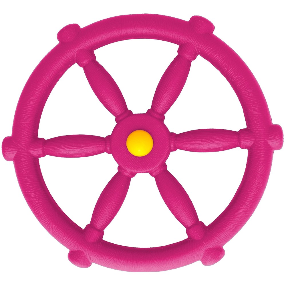 Jungle Gym Kingdom Swing Set Accessories - Pirate Ship Steering Wheel For Kids Outdoor Playhouse, Treehouse Backyard Playset - Playground Equipment (Pink)