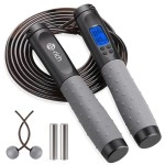 Te-Rich Weighted Skipping Jumping Rope With Counter For Men Women Kids Fitness Exercise Training - Heavy Handles, Adjustable Length - Cordless