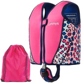 Limmys Premium Neoprene Toddler Swim Vest For Children - Ideal Buoyancy Swimming Aid For Boys And Girls - Modern Design Swim Jacket - Drawstring Bag Includeda