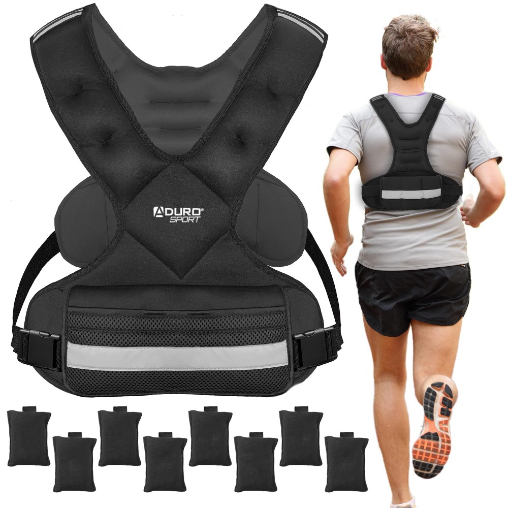 Aduro Sport Adjustable Weighted Vest Workout Equipment, 26Lbs-46Lbs Body Weight Vest For Men, Women, Kids