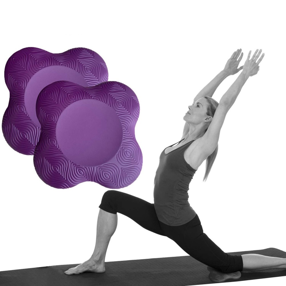 2 Packs Yoga Knee Pad Mat Support For Yoga And Pilates Excercise, Cushion For Knees,Elbow And Head(Purple)