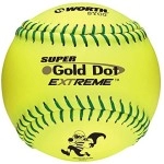 Worth Slowpitch Softball Balls 12, Super Gold Dot, Isa, 44400