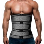 Mens Workout Waist Trainer Neoprene Corset Sauna Sweat Trimmer Cincher Slimming Belly With Belts (Grey Waist Trainer Belt, M)