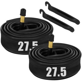 Lotfancy 27.5 Mountain Bike Tube,2 Pack, 27.5 X 2.125, 27.5 X 2.20, 27.5 X 2.40 Bicycle Inner Tubes With Schrader Valve (32Mm), 2 Tire Levers Included