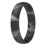 Thunderfit Silicone Wedding Bands For Women, Breathable Air Grooves Anniversary Rings 4Mm Width - 15Mm Thick (Marble, Size 65-7 (173Mm))