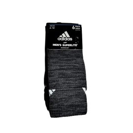 Adidas Mens Superlite Aeroready 6 Pair crew Socks Dark grey Shoe Size 6-12