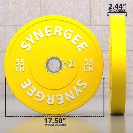 Synergee Color Bumper Plates Weight Plates Strength Conditioning Workouts Weightlifting 35lbs Pair