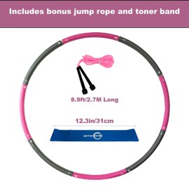Better Sense Hoola Hoop For Adults - 8 Section Detachable Hoola Hoops 2Lb Weighted Hoola Hoop For Exercise - Portable Smooth & Soft Padding Weighted Hula Hoop