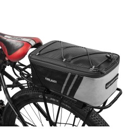 Errlaner Bicycle Rack Rear Carrier Bag Pu Leather Waterproof 7L Large Capacity Storage Luggage Pouch Reflective Mtb Bike Pannier Shoulder Bag With Rain Cover
