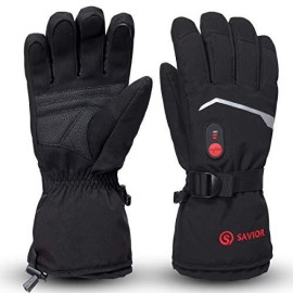 Savior Heat Heated Gloves, Unisex Rechargeable Battery Powered Electric Heating Glove For Winter Outdoor (Black S66B, Medium)