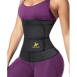 Ningmi Sauna Waist Trainer For Women - Workout Sweat Waist Trimmer Womens Corset Waste Belly Belt Tummy Stomach Wrap Gym
