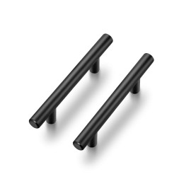 Ravinte 35 Pack 6 Cabinet Pulls Matte Black Stainless Steel Kitchen Drawer Pulls Cupboard Pulls Cabinet Handles 6Alengthawitha375A Hole Center