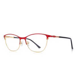 Olieye Cat Eye Reading Glasses For Women Retro Design Reader Computer Glasses With Spring Hinges (Red, 250)