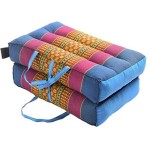 Zafuko Foldable Cushion - Bluepurple - Organic Kapok Filling, Use Folded And Unfolded For Meditation, Soft Yoga Prop, Portable Cushion