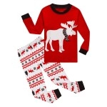 Family Feeling Big Girls Boys Long Sleeve Christmas Pajamas Sets Cotton Holiday Pyjamas Kids Pjs Size 10 Moose Reindeer