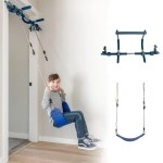 Gym 1 Deluxe Doorway Swing Set - All-In-One Indoor Gym And Playground For Kids And Adults - Two Attachments For Fun And Fitness Indoors: Pull-Up Bar And Plastic Swing - Color: Blue