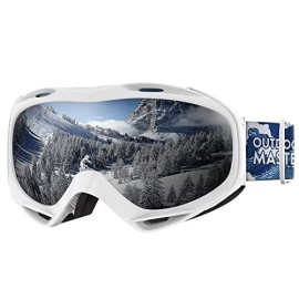 Outdoormaster Otg Ski Goggles - Over Glasses Ski/Snowboard Goggles For Men, Women & Youth - 100% Uv Protection (Wave Frame + Vlt 9.8% Grey Lens With Revo Silver)