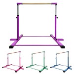 Glant Gymnastic Kip Bar,Horizontal Bar For Kids Girls Junior,3 To 5 Adjustable Height,Home Gym Equipment,Ideal For Indoor And Home Training,1-4 Levels,300Lbs Weight Capacity (Purple)