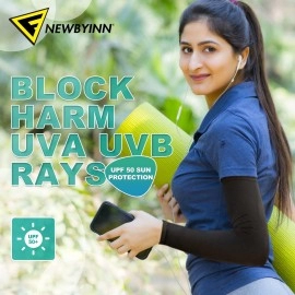 Newbyinn UV Sun Protection Arm Sleeves for Men Women Youth, Cooling Sleeve to Cover Arm Tattoo, Mid-Compression Arm Cover