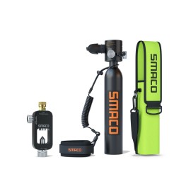 Smaco S300 Plus Mini Scuba Tank 05L Portable Mini Diving Tank Reusable Pony Bottle -Dot Certified Tank With 5-10 Minutes Backup Diving Air Tank Kit Oxygen Cylinder For Underwater Exploration Rescue
